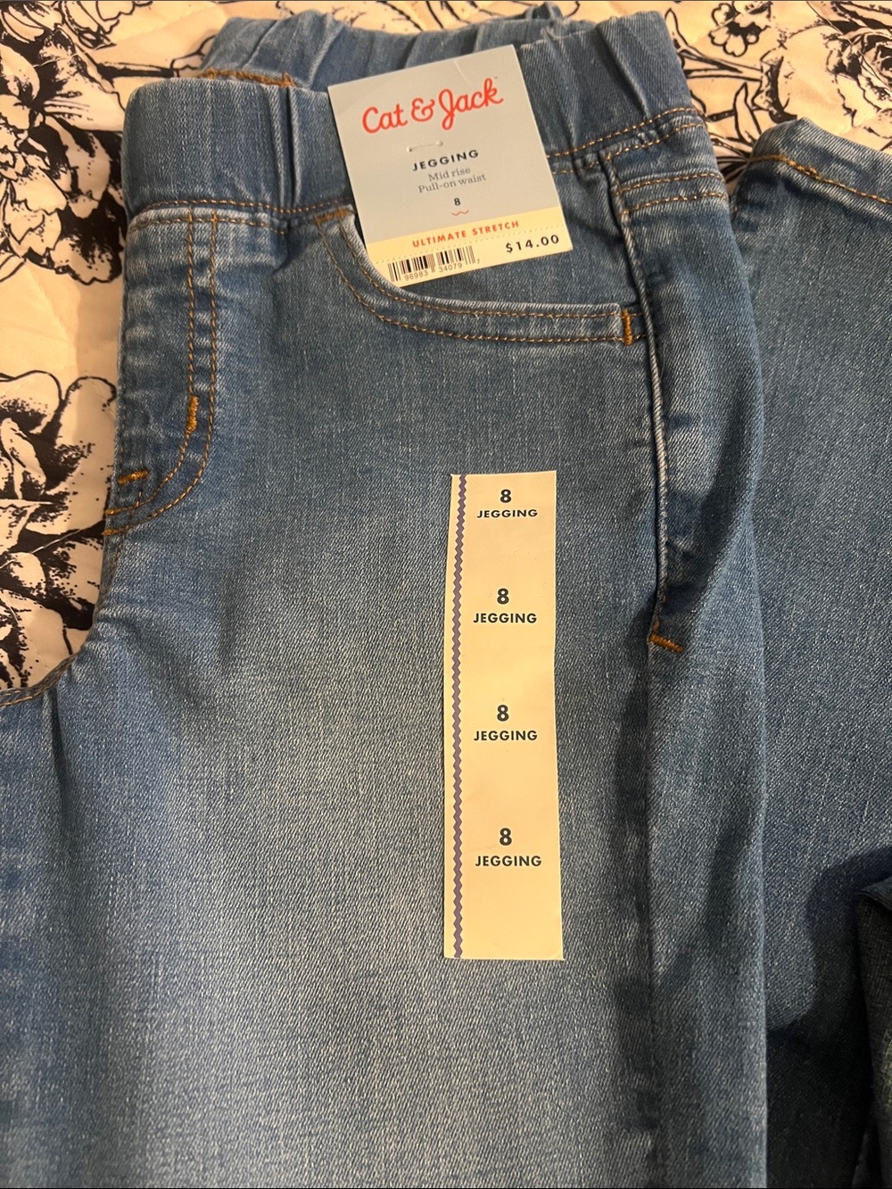 Cat & Jack Kids Triple Pack Blue Wash Jeggings - Picture 2 of 6